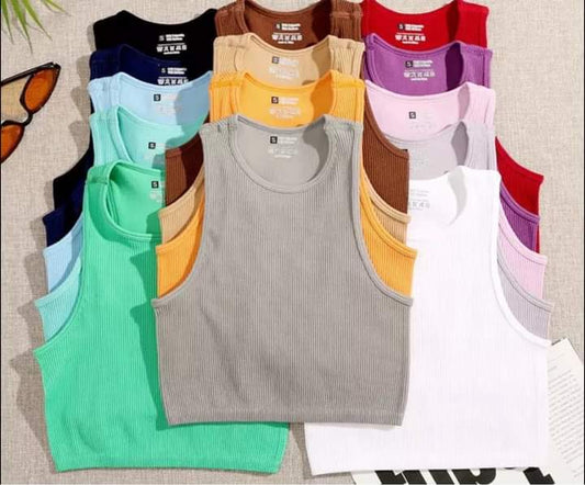 Luxurie Style SculptFit Ribbed Crop Tank